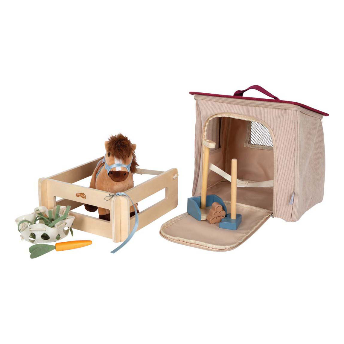 Small Foot - Coffret Cheval avec écurie et accessoires dans un sac