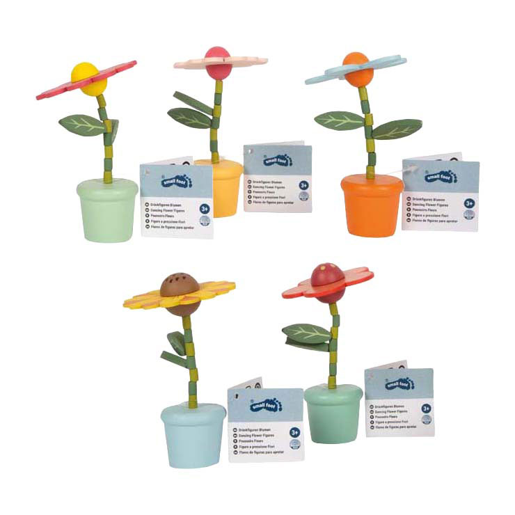 Small Foot - Figurines de fleurs dansantes en bois - 10 pièces.