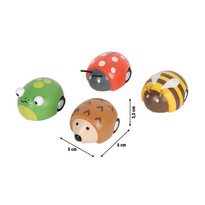 Small Foot - Houten Pull-back Dieren Tiny Friends - 12st.