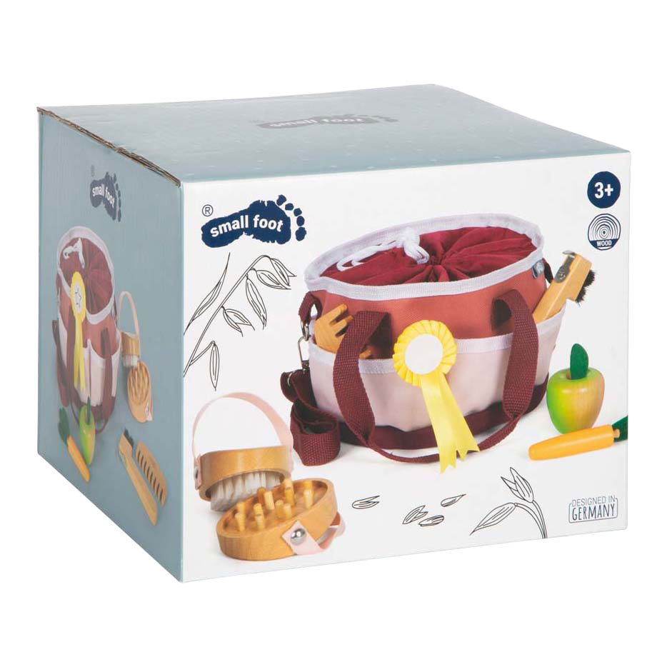 Small Foot kit de pansage pour chevaux avec sac rouge