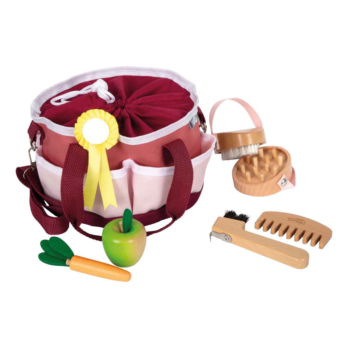 Small Foot kit de pansage pour chevaux avec sac rouge