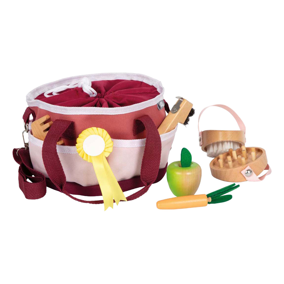 Small Foot kit de pansage pour chevaux avec sac rouge