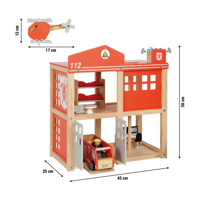 Small Foot - Houten Grote Brandweerkazerne met Accessoires