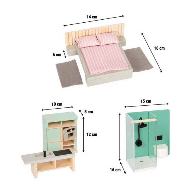 Small Foot - Poppenhuis Meubelset Scandinavische Stijl