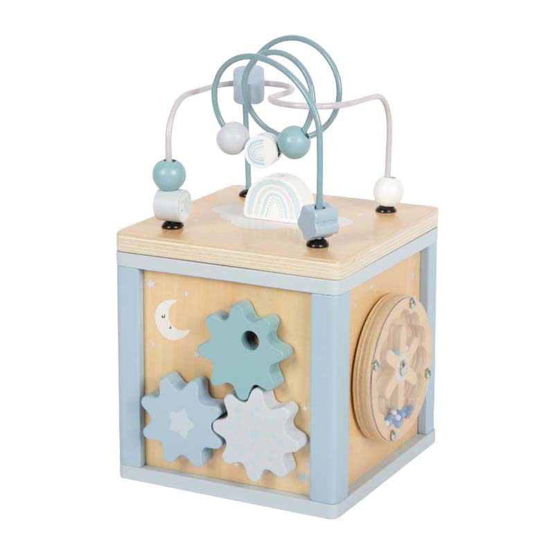 Small Foot - Houten Motor Vaardigheden Kubus Blauw