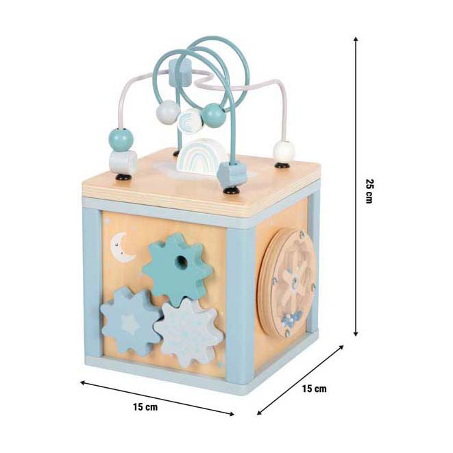 Small Foot - Houten Motor Vaardigheden Kubus Blauw