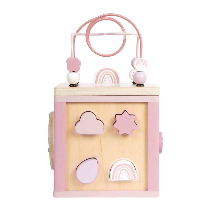 Small Foot - Houten Motor Vaardigheden Kubus Roze