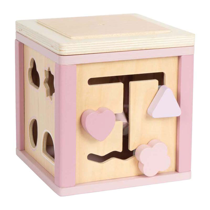 Small Foot - Houten Motor Vaardigheden Kubus Roze