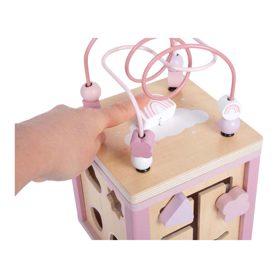 Small Foot - Houten Motor Vaardigheden Kubus Roze