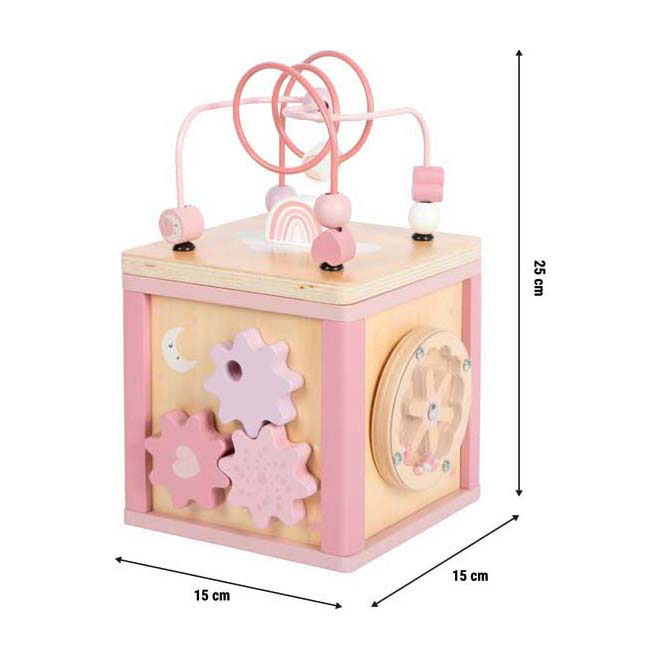 Small Foot - Houten Motor Vaardigheden Kubus Roze