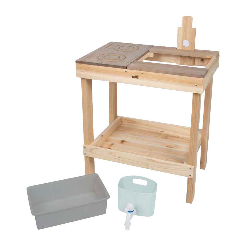 Petite table de jeu et cuisine en bois pour la boue