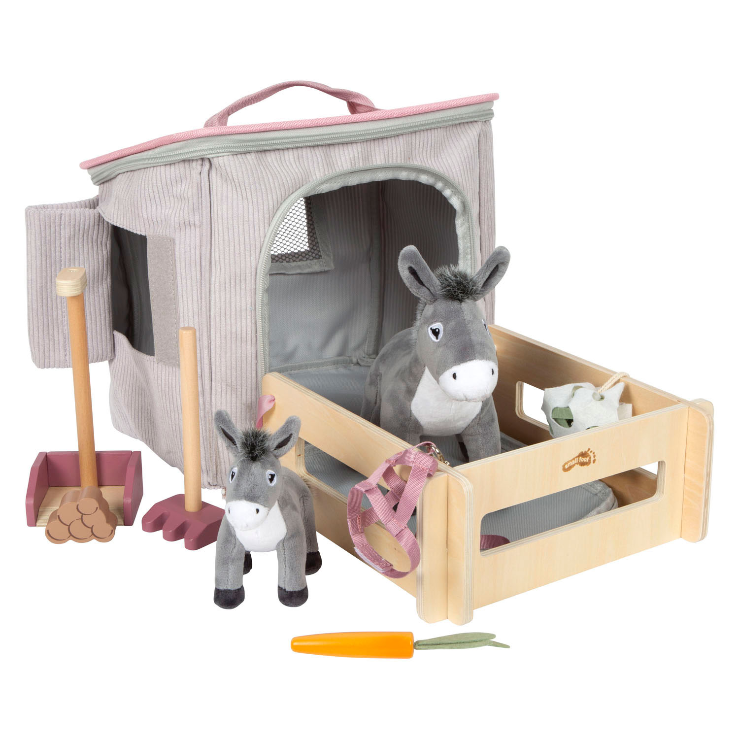 Small Foot Ezel Verzorgingsset met Stal en Accessoires