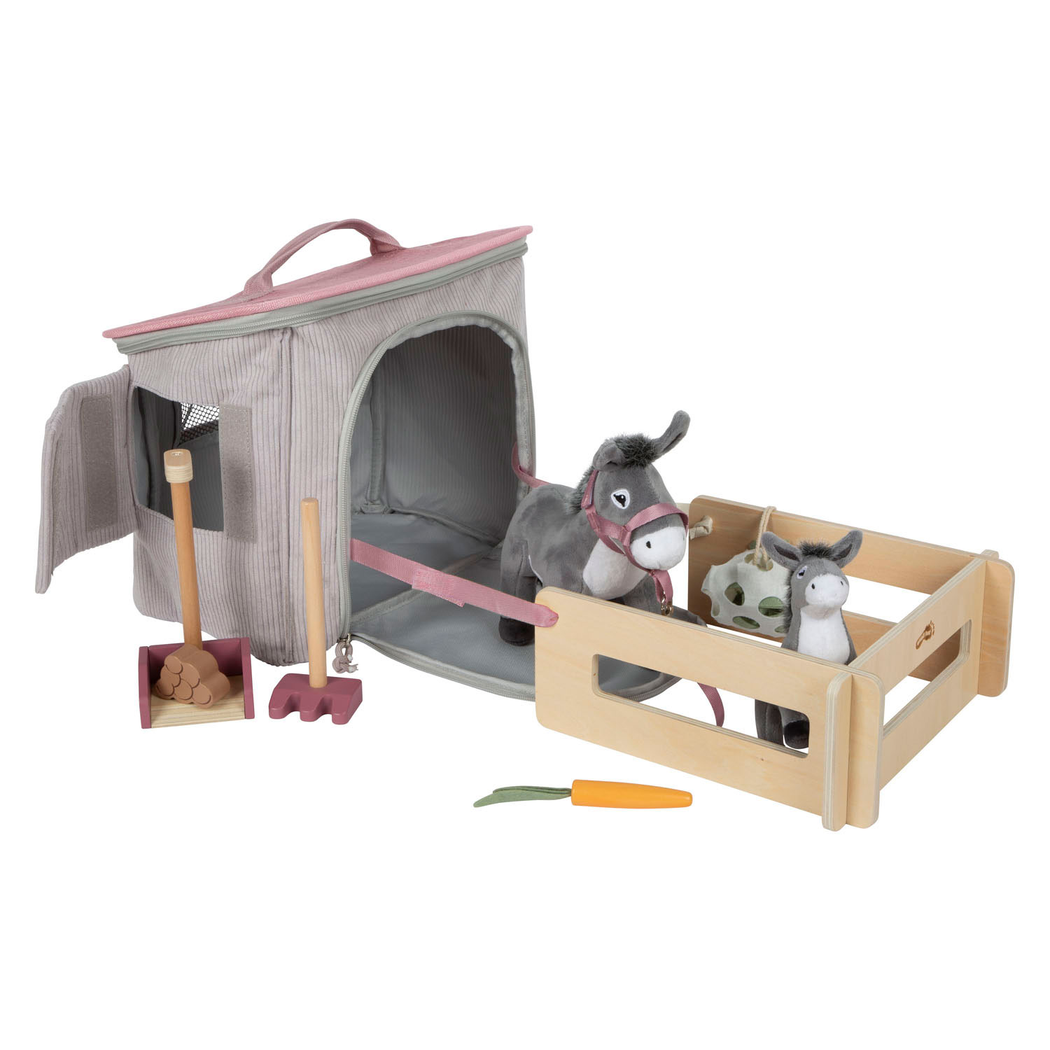 Small Foot Ezel Verzorgingsset met Stal en Accessoires