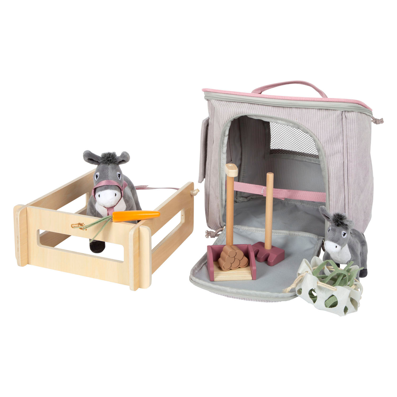 Small Foot Ezel Verzorgingsset met Stal en Accessoires