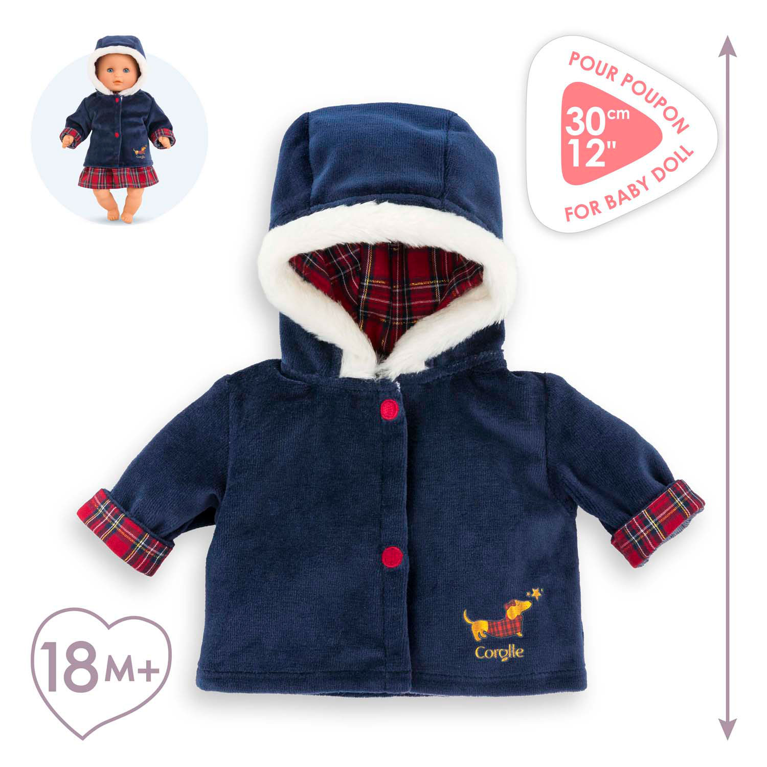 Corolle Holidays Jas voor Babypop, 30cm