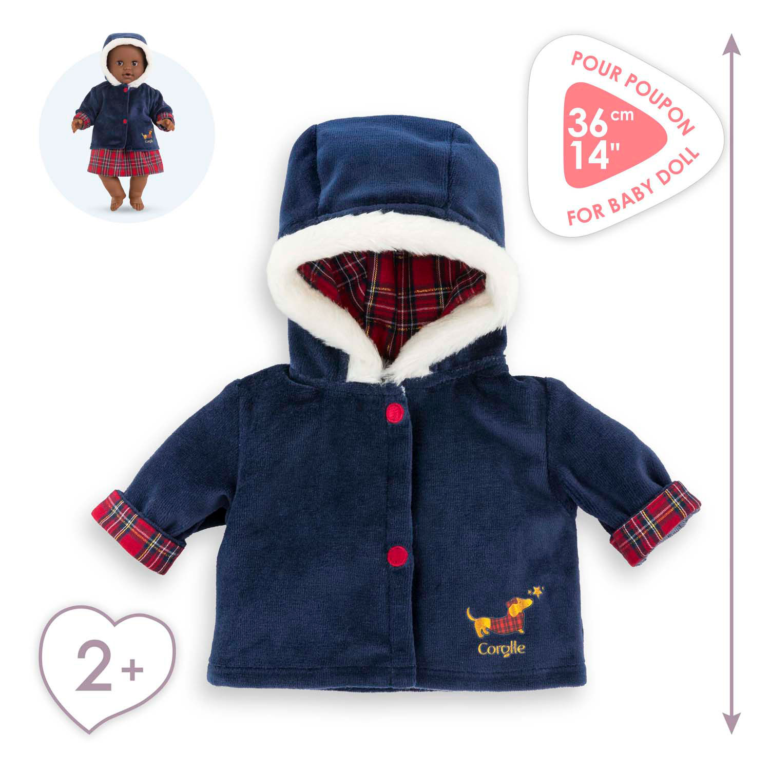 Manteau de vacances Corolle pour poupée bébé, 36 cm
