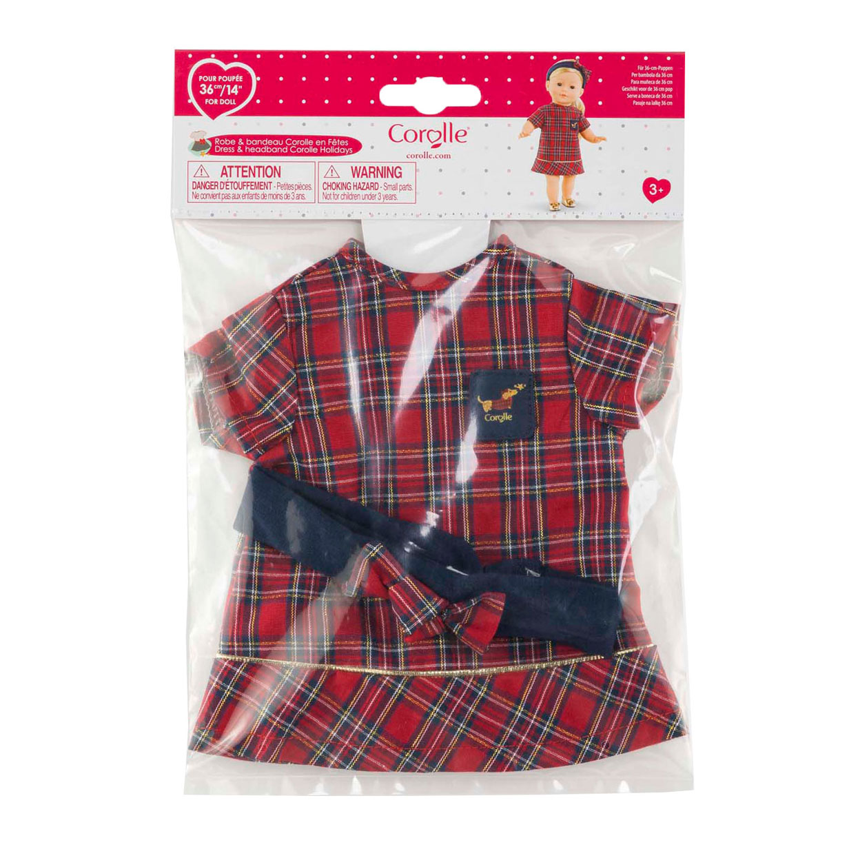 Corolle Robe et serre-tête de vacances pour poupée bébé, 36 cm