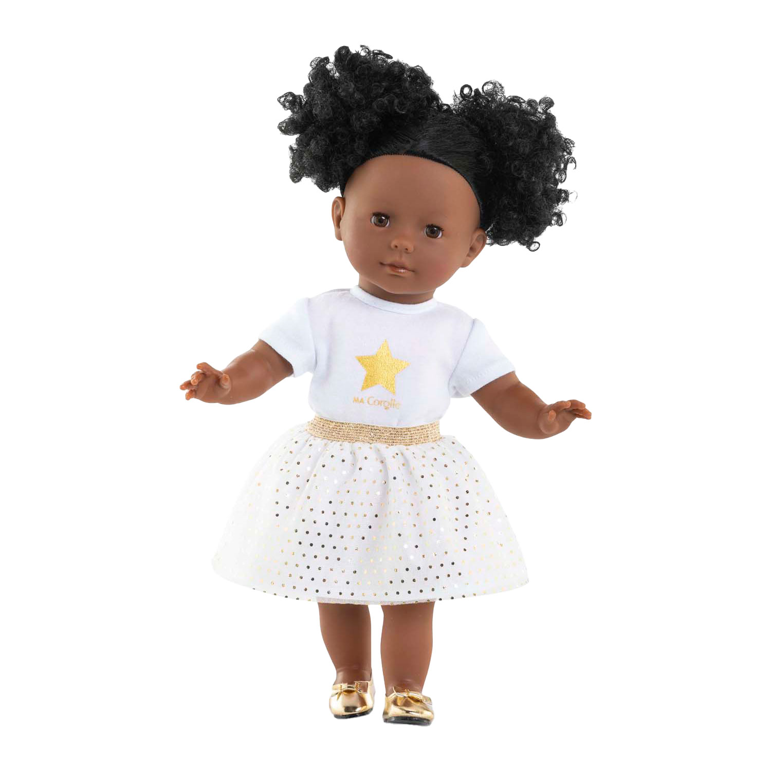 Corolle Oberteil- und Rock-Set für 36 cm große Puppen, Elfenbein/Gold