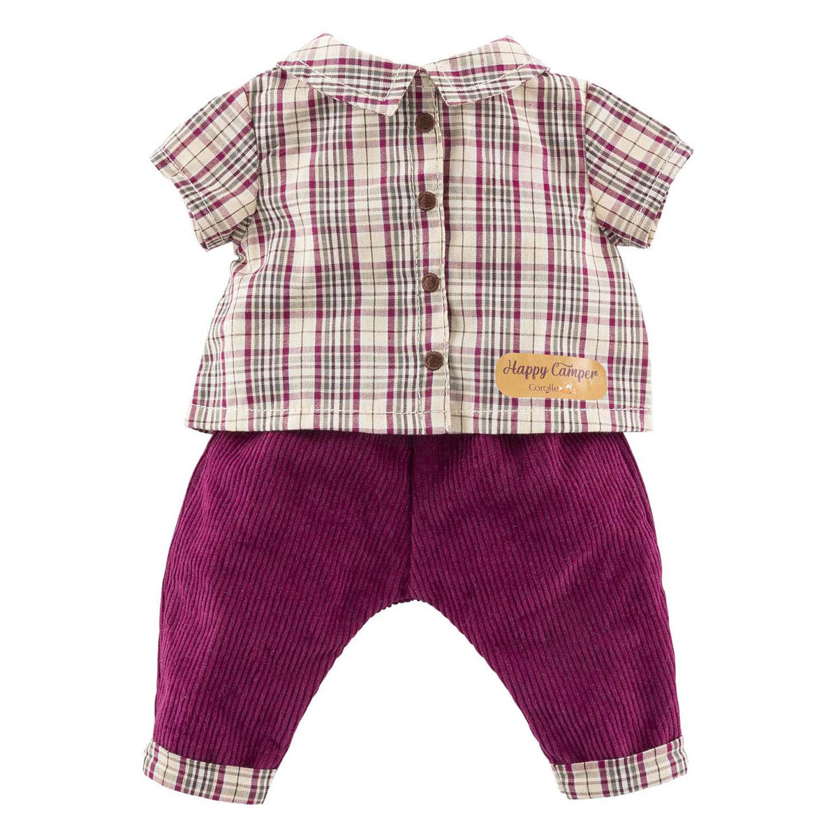 Corolle Geruit Shirt met Broek Kleine Ontdekker - 36cm