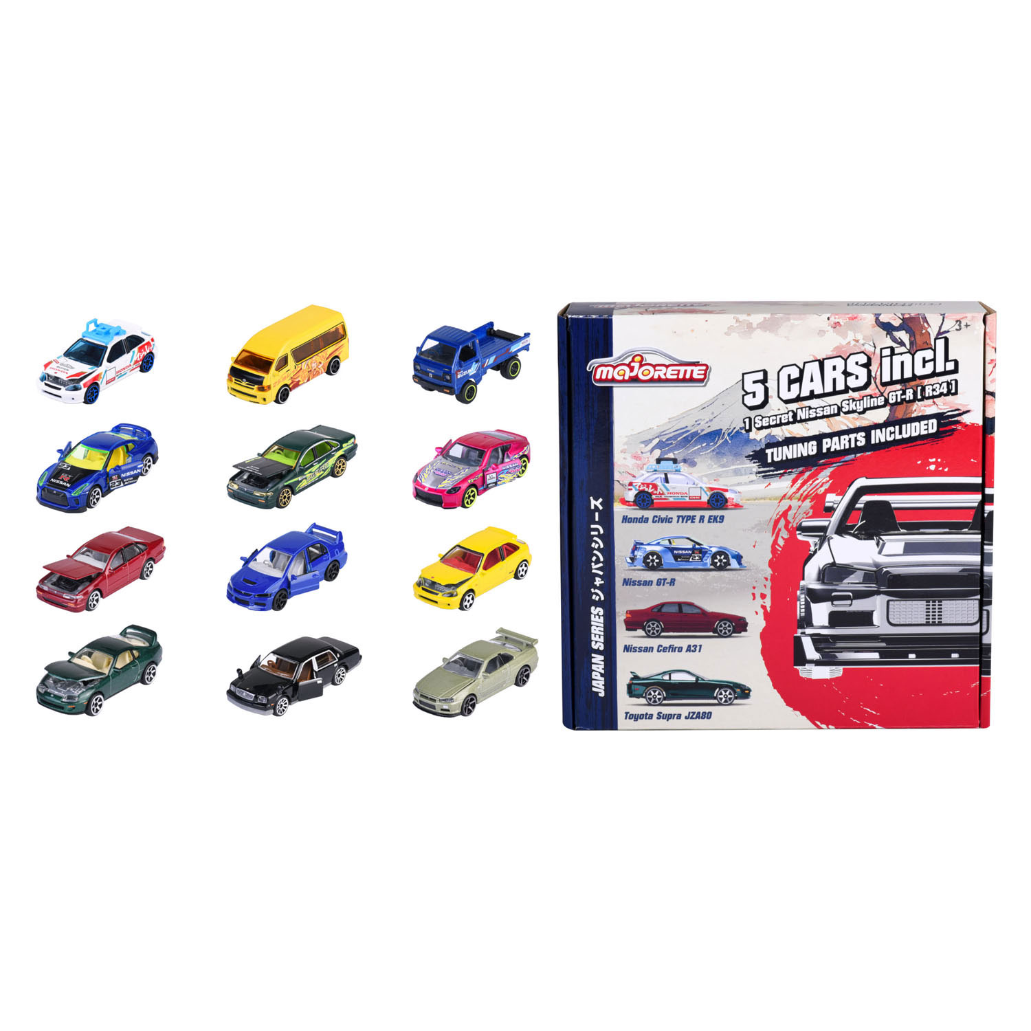 Majorette Japan Series Die-Cast Auto's Bonus Pack, 5st.