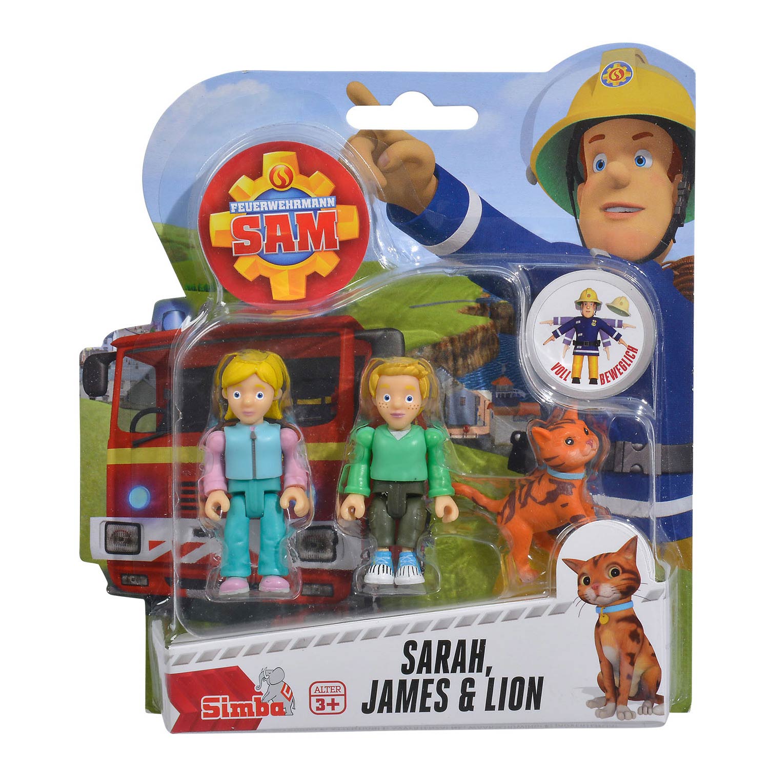 Brandweerman Sam Speelfiguren - Sarah, James en Lion