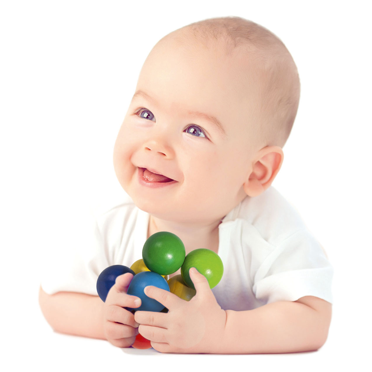 Eichhorn Baby Anneau de préhension en bois avec perles