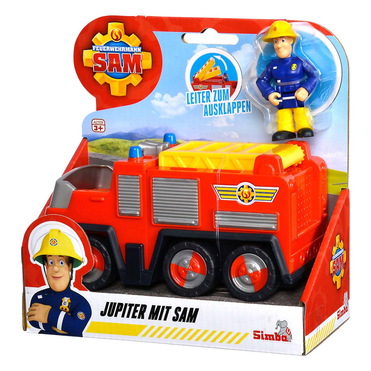 Feuerwehrmann Sam Jupiter Feuerwehrauto mit Sam-Figur
