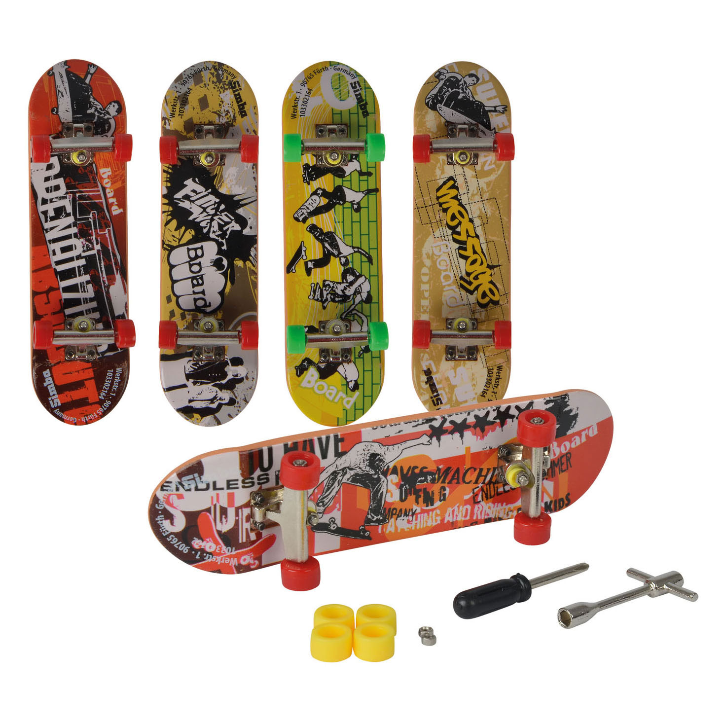 Finger Skateboard X-Treme Color avec accessoires