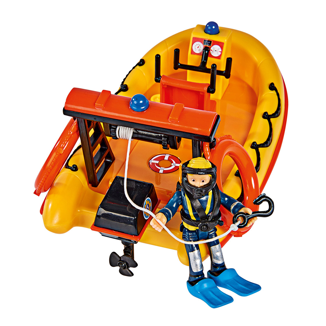 Feuerwehrmann Sam Neptun Rettungsboot mit Figur