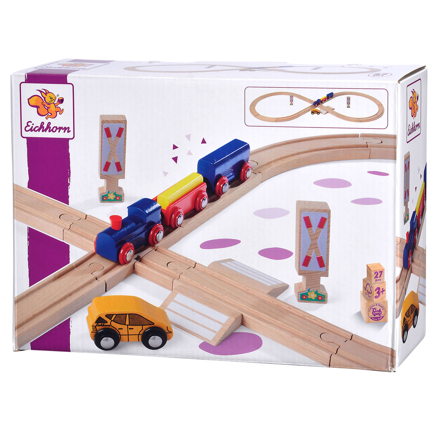 Ensemble de jeu de 8 figurines Eichhorn Train Track, 27dlg.