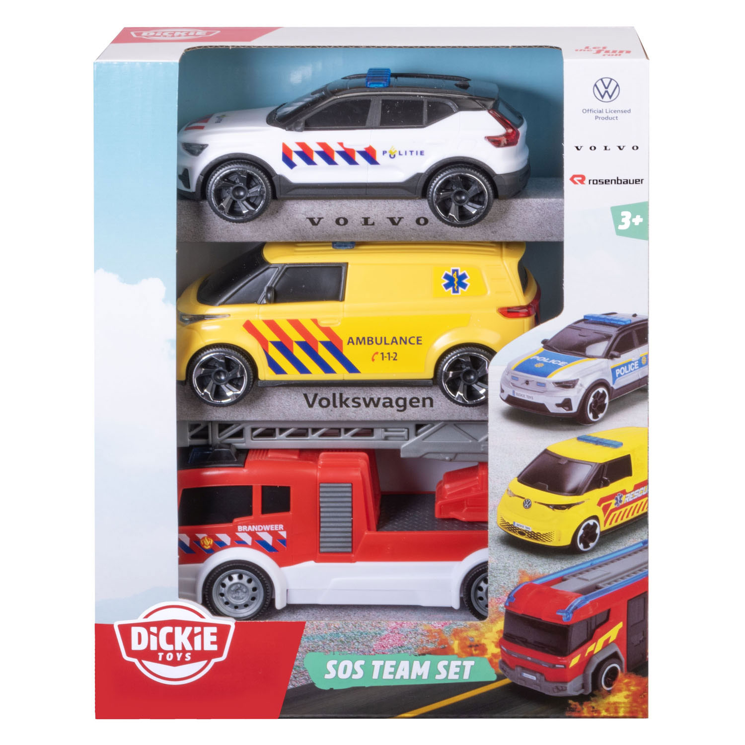 Dickie SOS Team Set Speelgoedauto's - 3dlg.