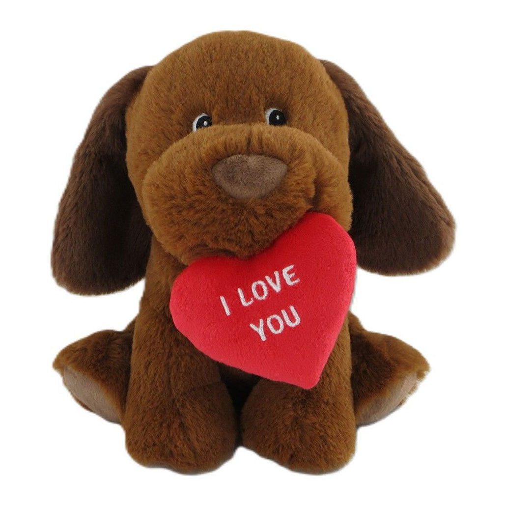 Chien en peluche avec cœur - 35 cm