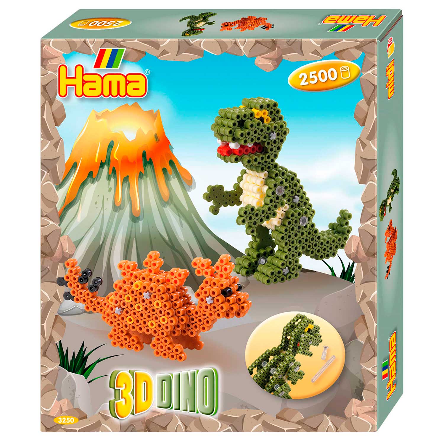 Hama Set de perles à repasser - Dino 3D, 2500 pcs.