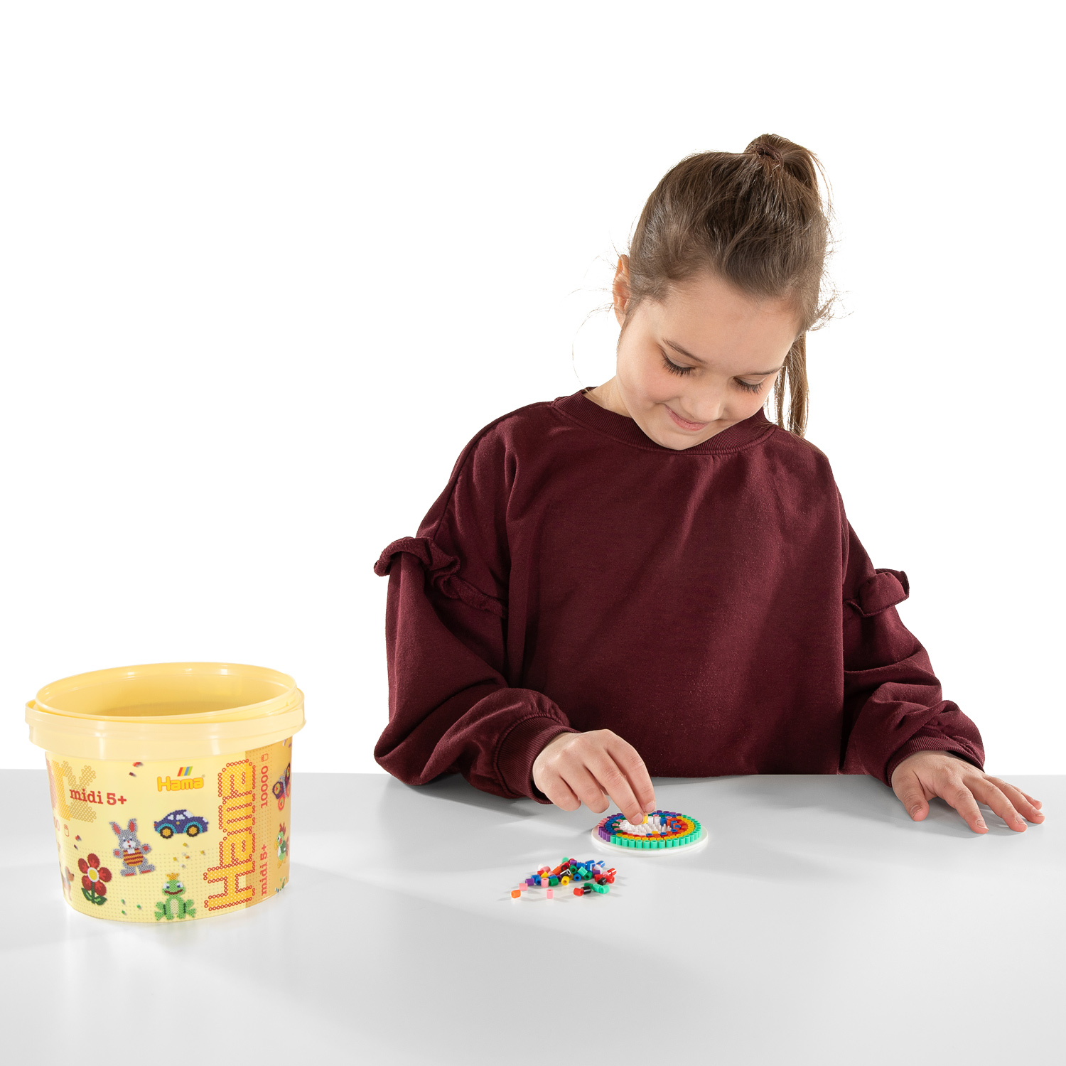 Perles à repasser Hama Midi en seau, 10 000 pièces.