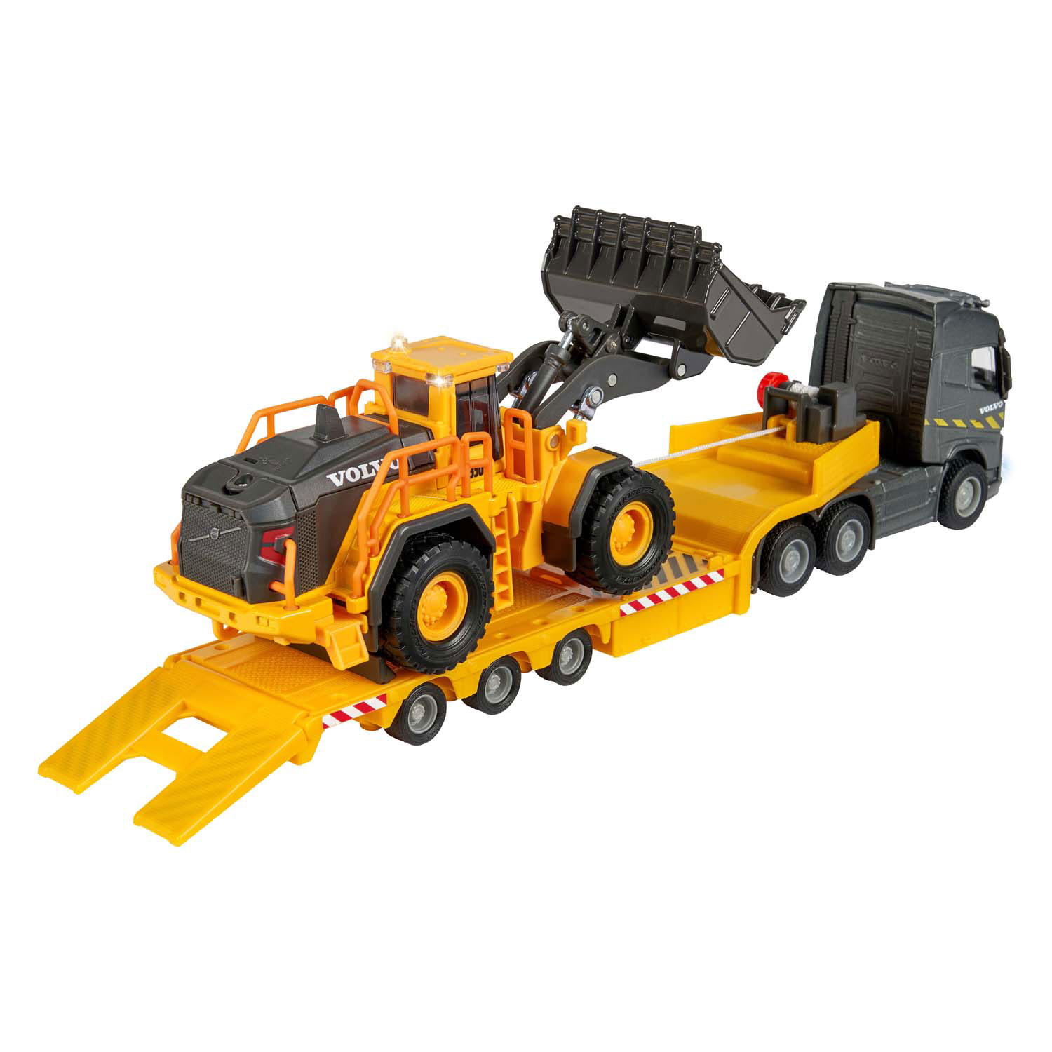 Majorette Volvo FH16 Truck met Oplegger en Wiellader