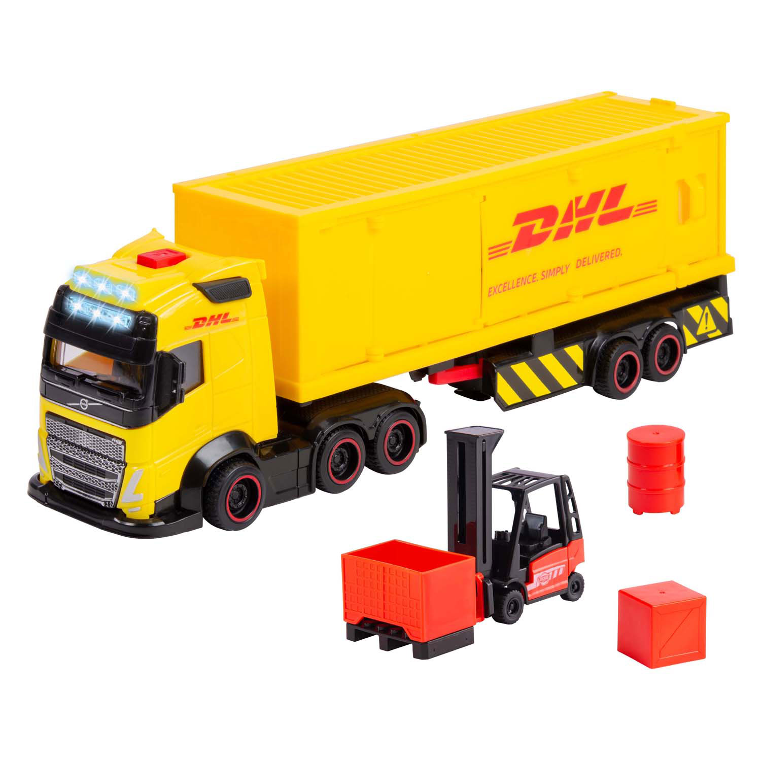 Ensemble Dickie DHL avec camion et chariot élévateur