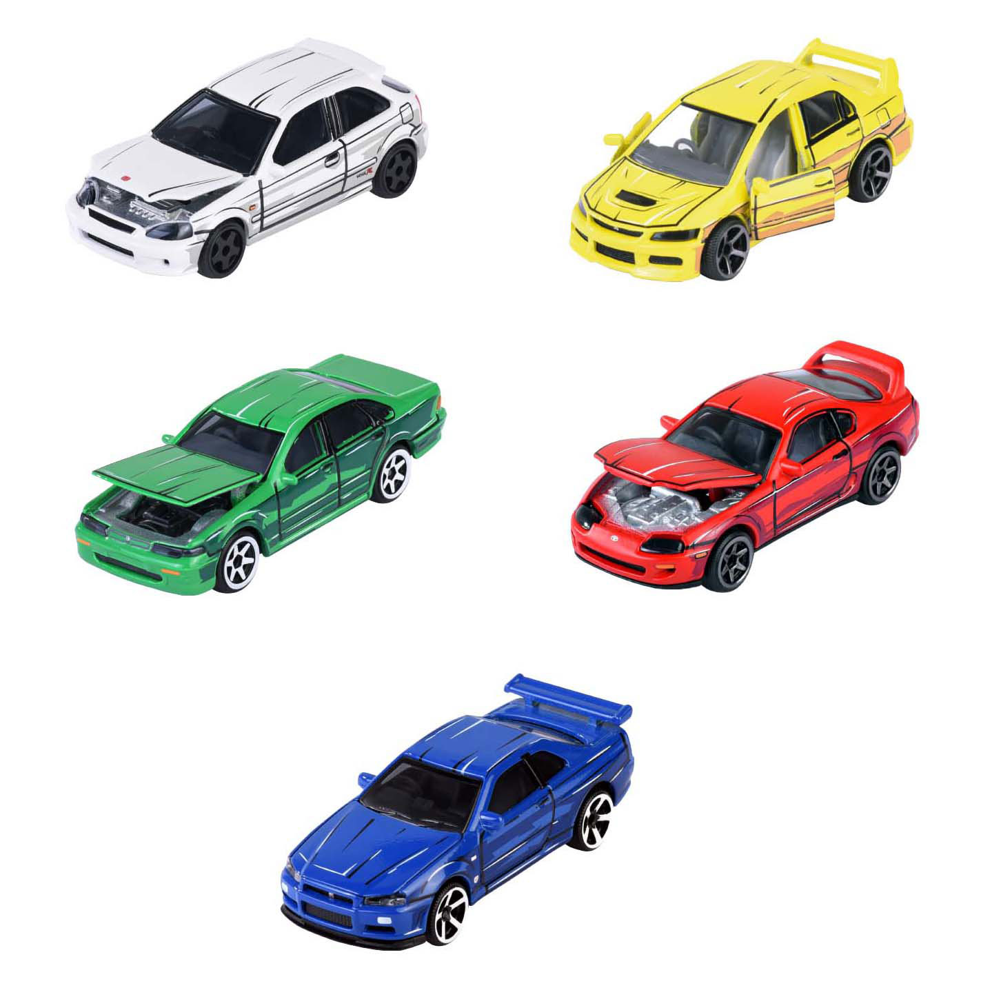 Majorette JDM Legends Anime, 5 parties.