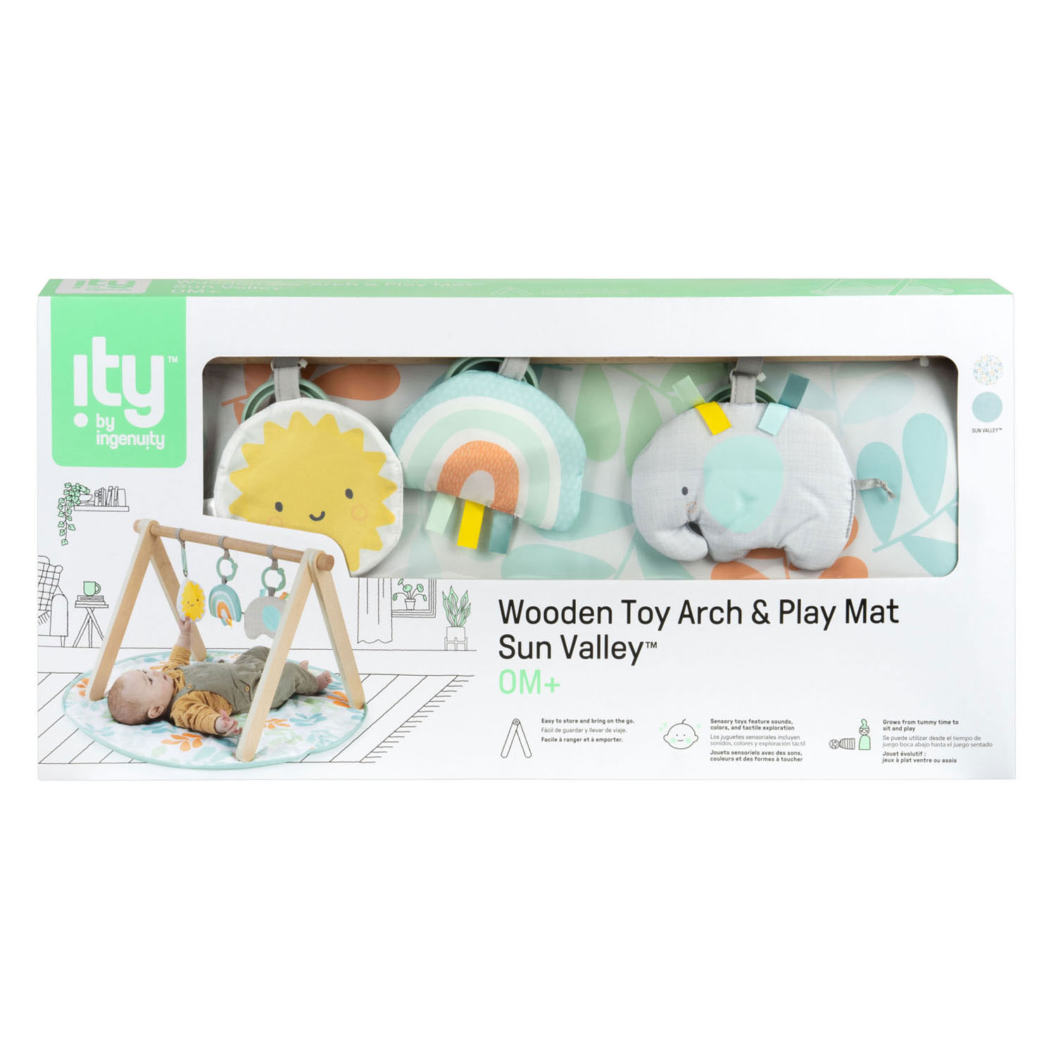 Houten Babygym met Stoffen Kleed