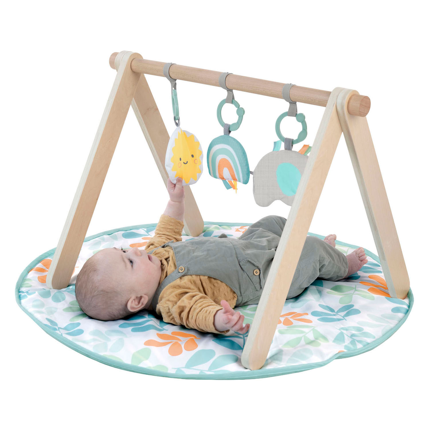 Houten Babygym met Stoffen Kleed