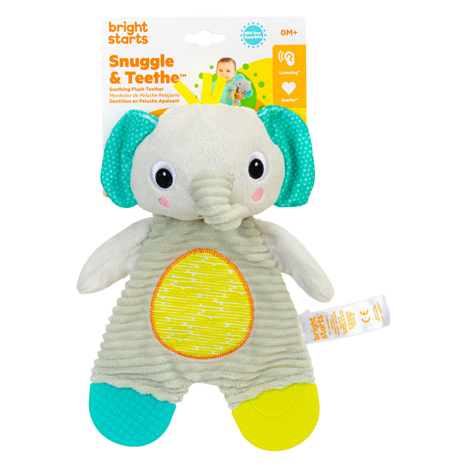 Snuggle & Teethe Pluche Knuffel met Bijtring - Olifant