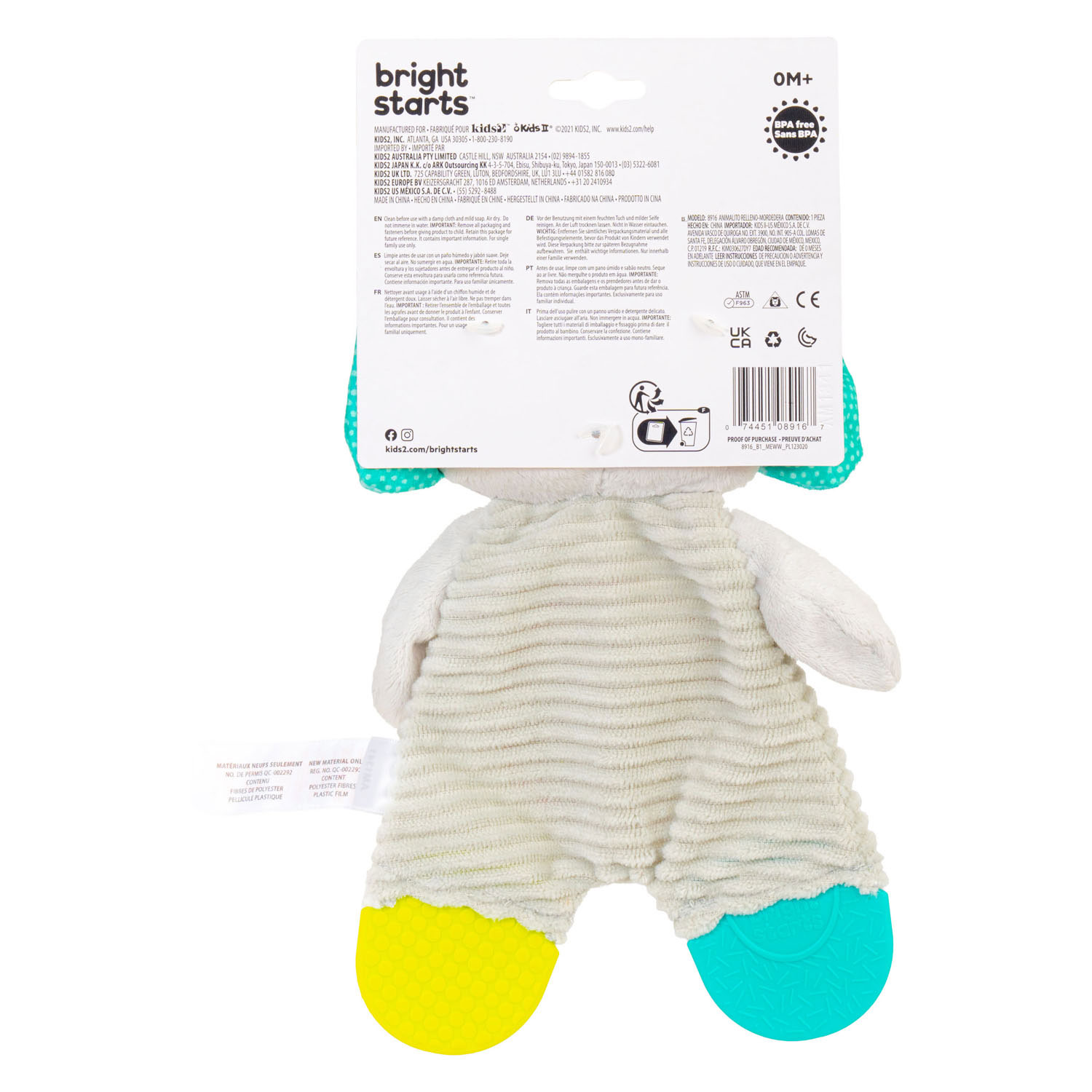 Snuggle & Teethe Pluche Knuffel met Bijtring - Olifant
