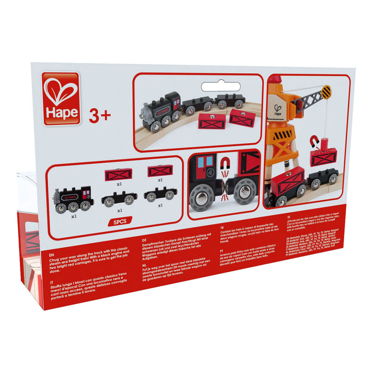 Hape Houten Stoomtrein - 5dlg.