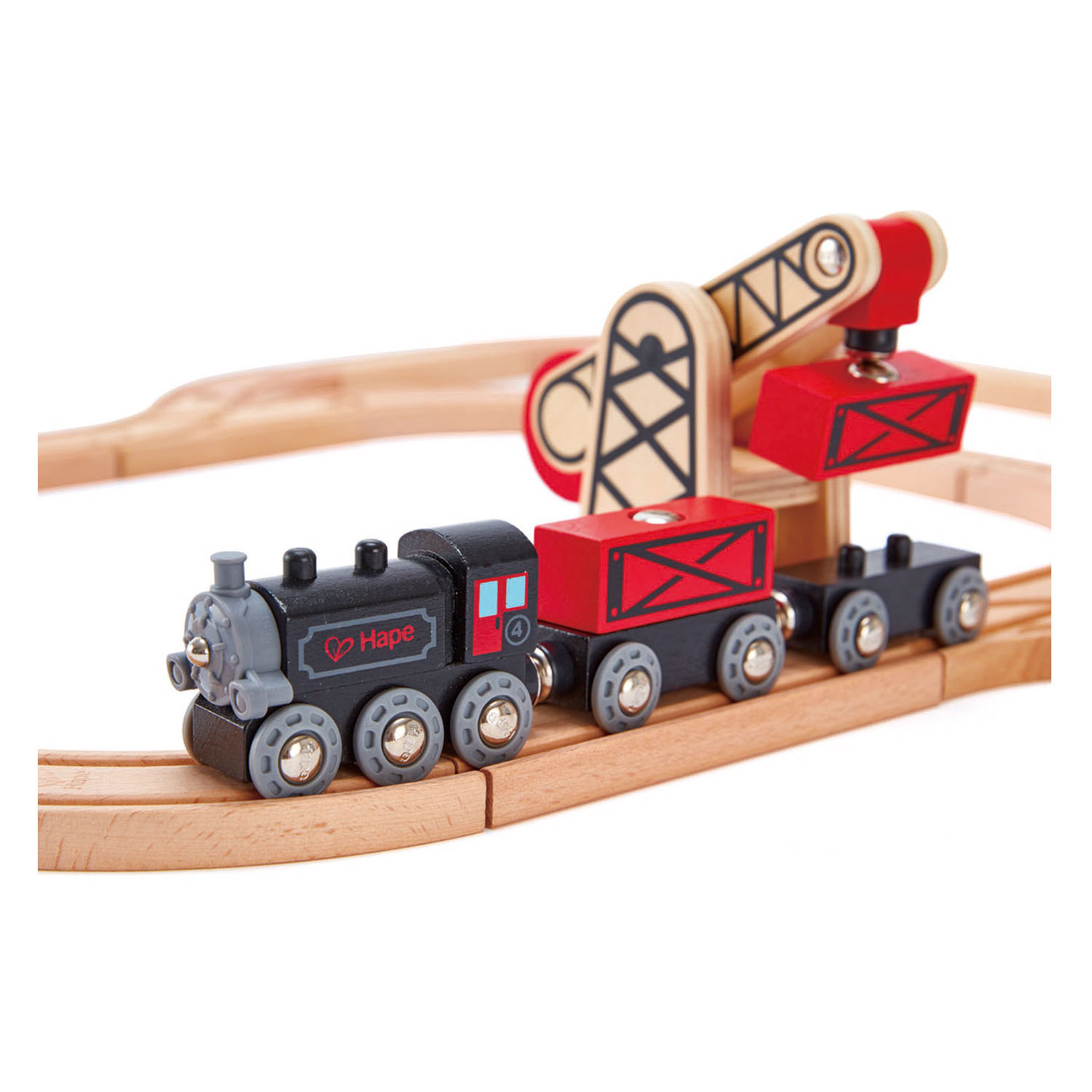 Hape Houten Stoomtrein - 5dlg.