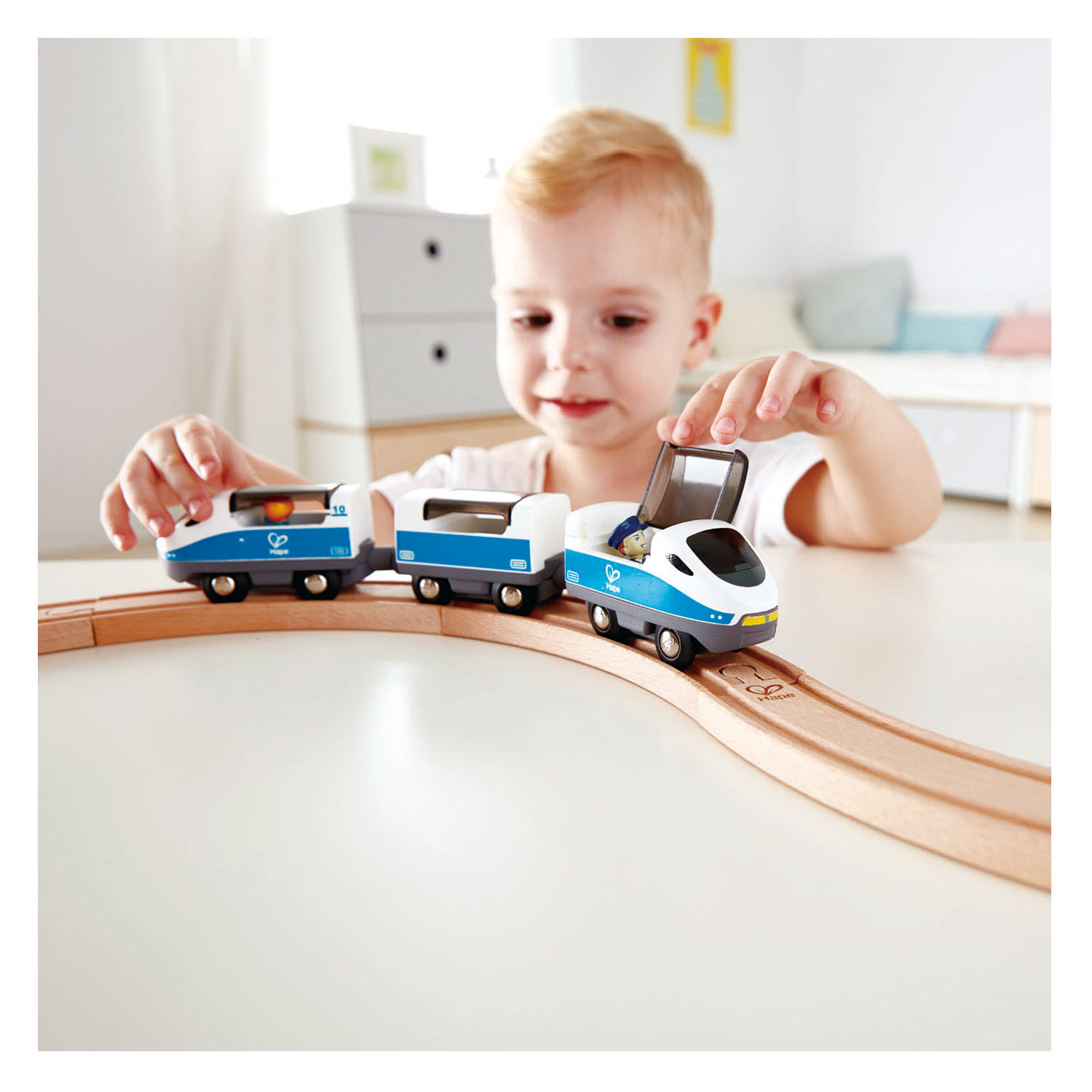 Hape Houten Intercity Trein - 5dlg.