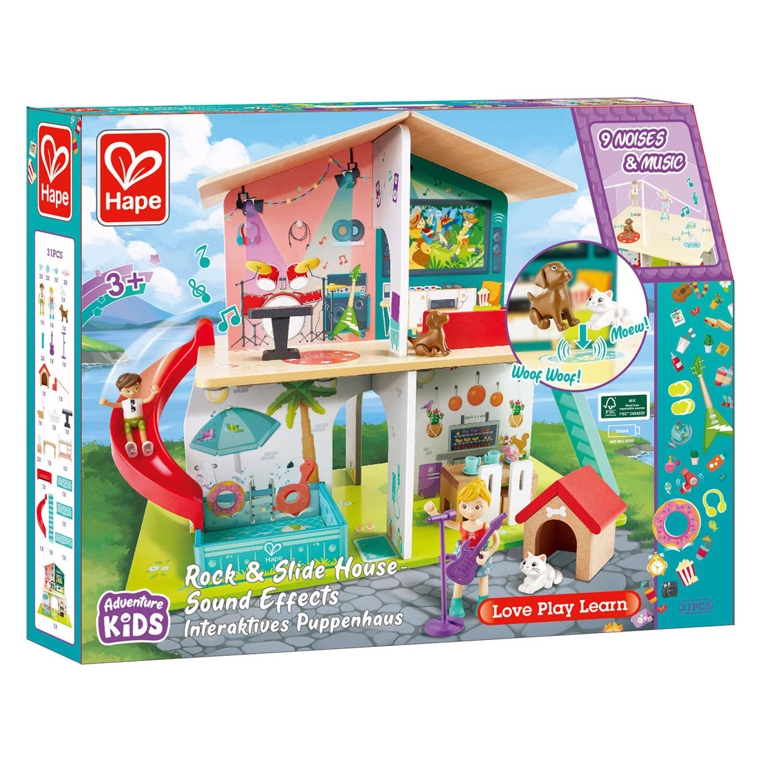 Hape Houten Muzikaal Poppenhuis