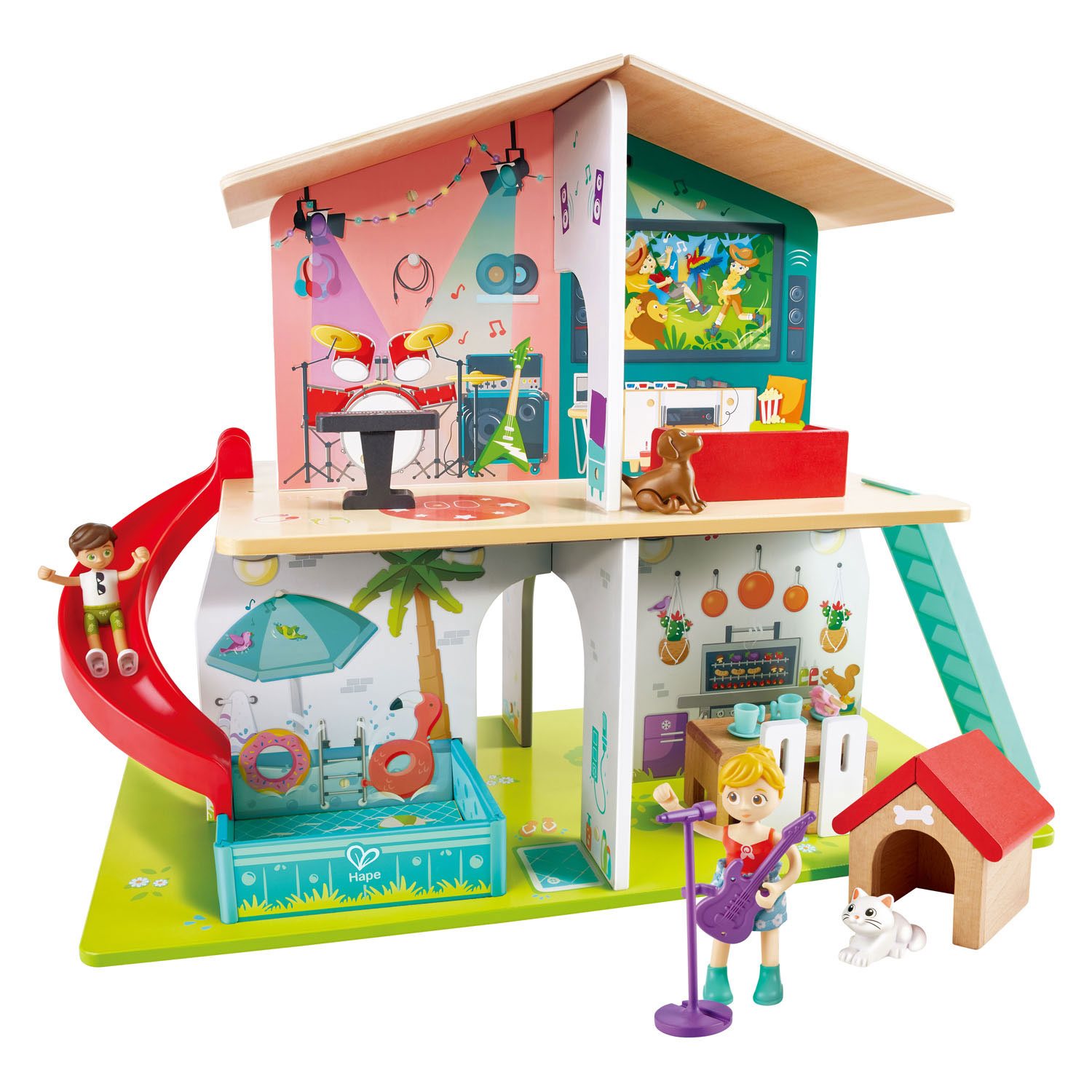 Hape Houten Muzikaal Poppenhuis