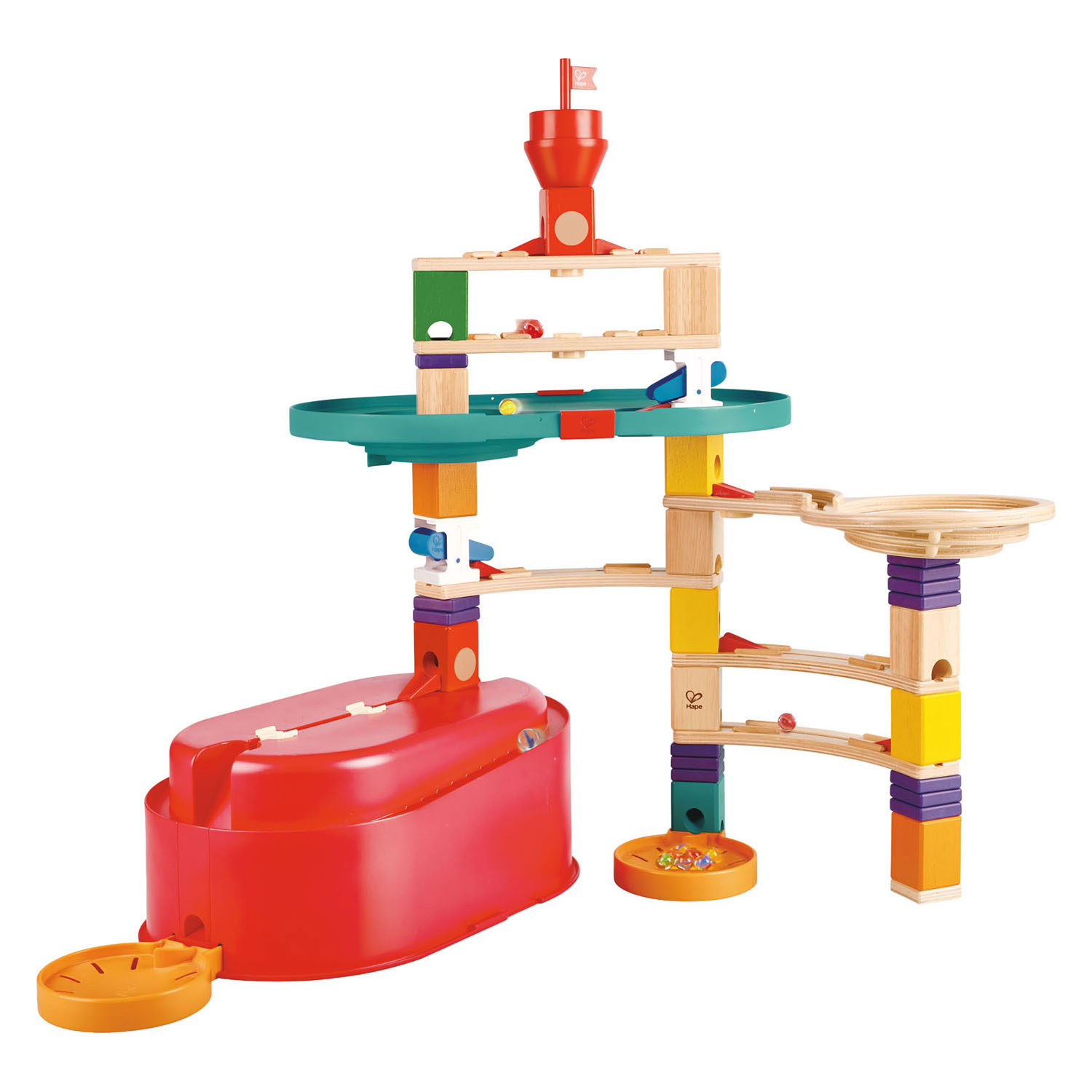 Hape Quadrilla Stack Track Bucket Knikkerbaan Set
