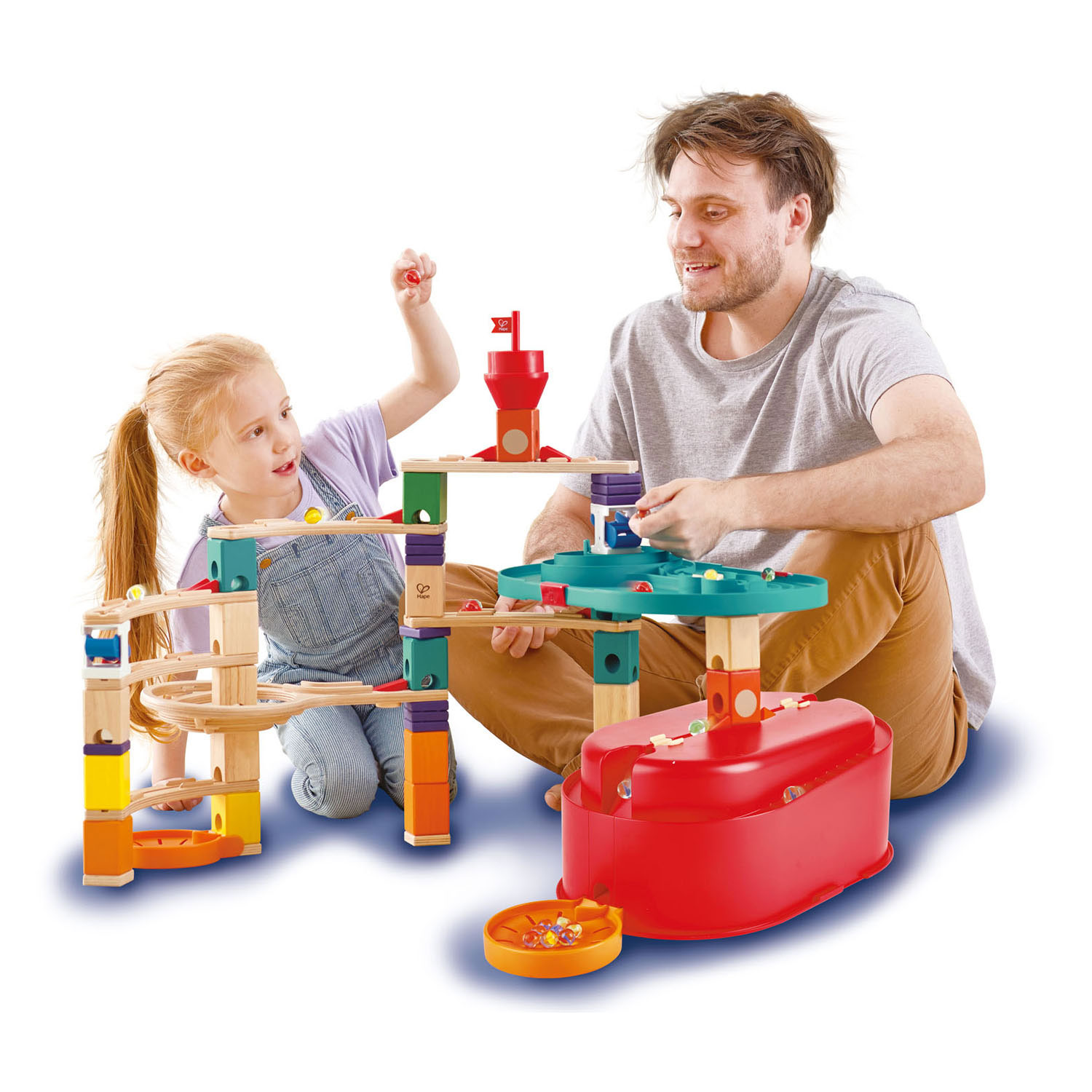 Hape Quadrilla Stack Track Bucket Knikkerbaan Set