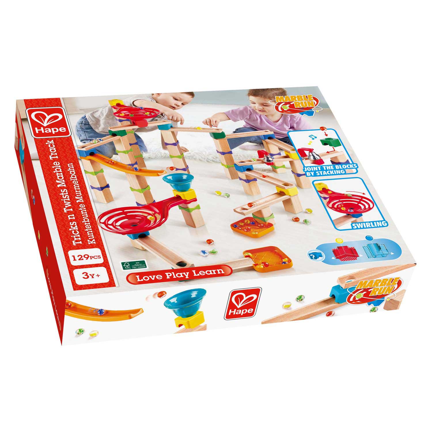 Hape Holz-Kugelbahn-Set – 129-teilig.