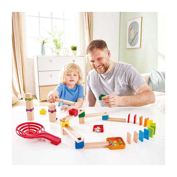 Hape Holz-Murmelbahn-Set Domino – 50-tlg.